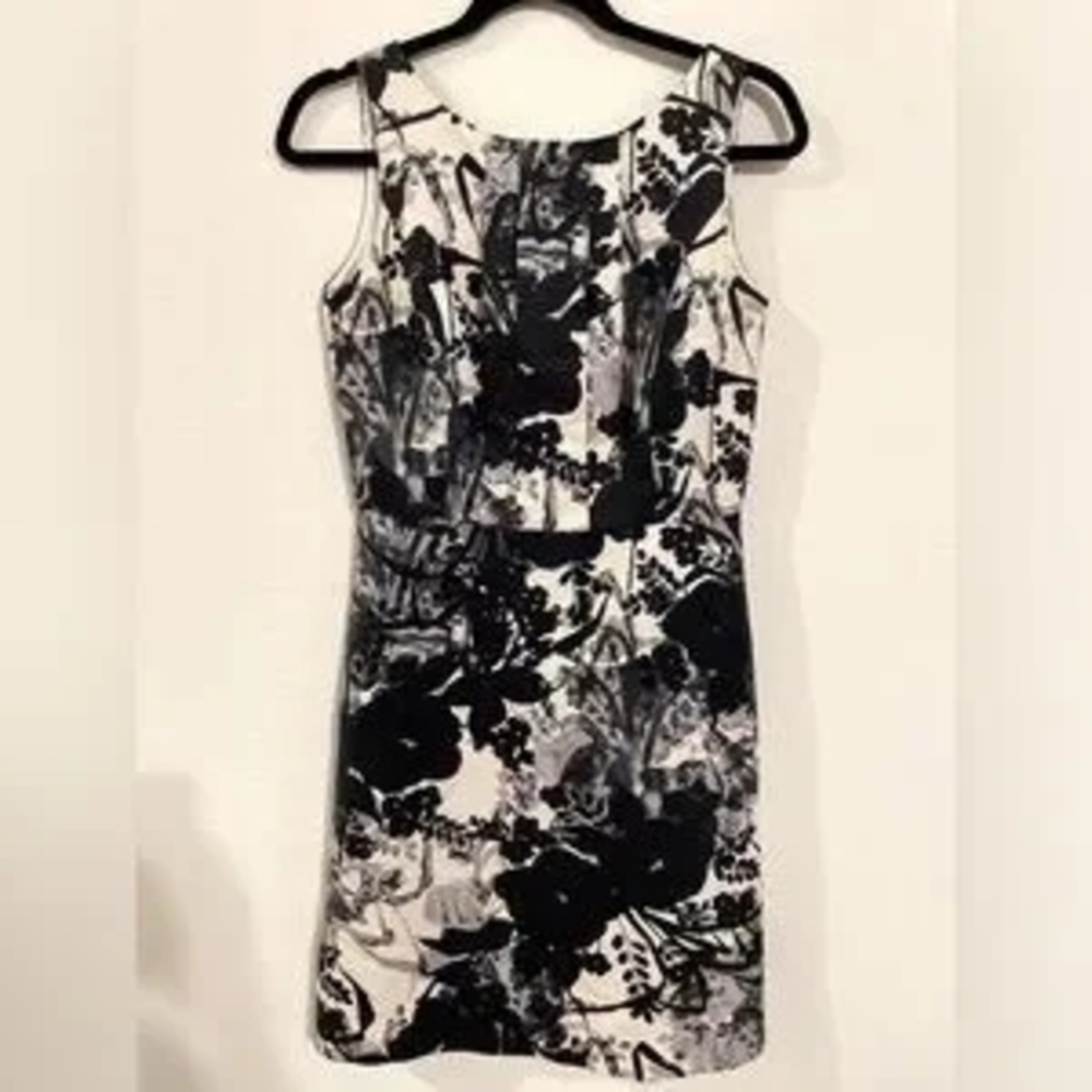 Ann Taylor Black and White Floral Mini Dress